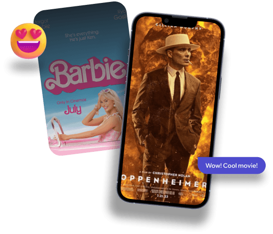 Movie posters playing in the Apollo TV app on a smartphone